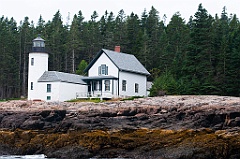 Narraguagus Lighthouse Atop a Rocky Ledge in Maine